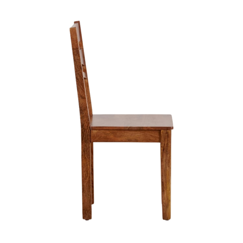 Amethyst Solid Wood Rustic Slatted Back Dining Chair side view