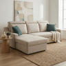 Sirea Solid Wood Upholstered L-Shape Sofa by Induscraft