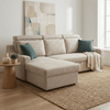 Sirea Solid Wood Upholstered L-Shape Sofa by Induscraft