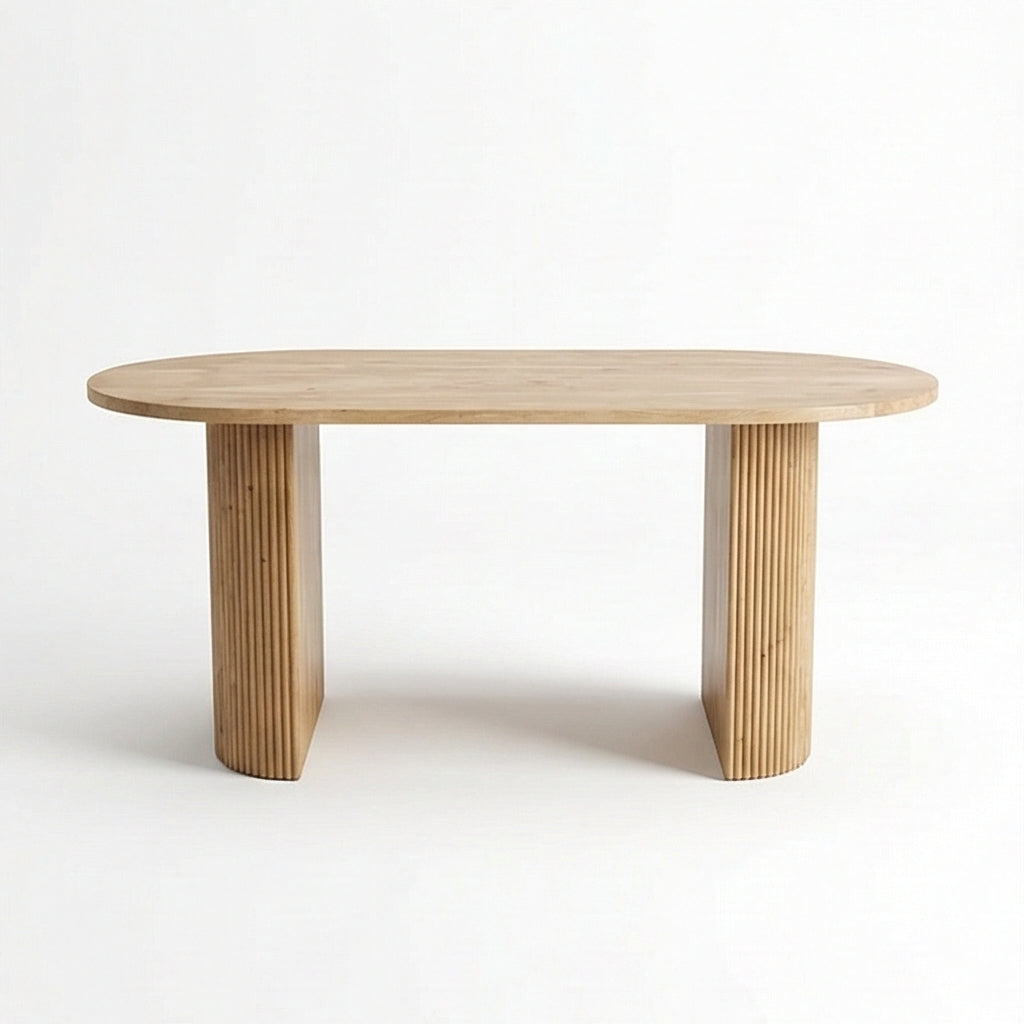 Acacia Wood Oval Dining Set Option 1