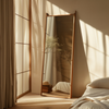 Karui Minimalist Oak Wood Full-Length Mirror with Stand