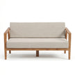 Solid Wood 2-Seater Sofa with Upholstered Cushions