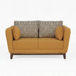 Modern Upholstered 2-Seater Sofa with Solid Wood Base & Patterned Cushions