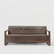 Solid Wood 3-Seater Sofa with Tufted Back Modern Box Frame Fabric Sofa