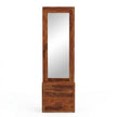 Solid Wood Dressing Table with Full-Length Mirror & Dual Drawer Storage