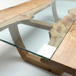 Nolan Solid Wood Glass Top Dining Table with Bench