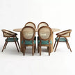 Anvira Solid Wood Oval 6 Seater Dining Set with Cane Chairs
