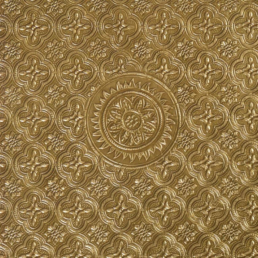 Wooden and Brass Bajot for Pooja Room - Induscraft