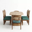 Anvira Solid Wood Oval 6 Seater Dining Set with Cane Chairs