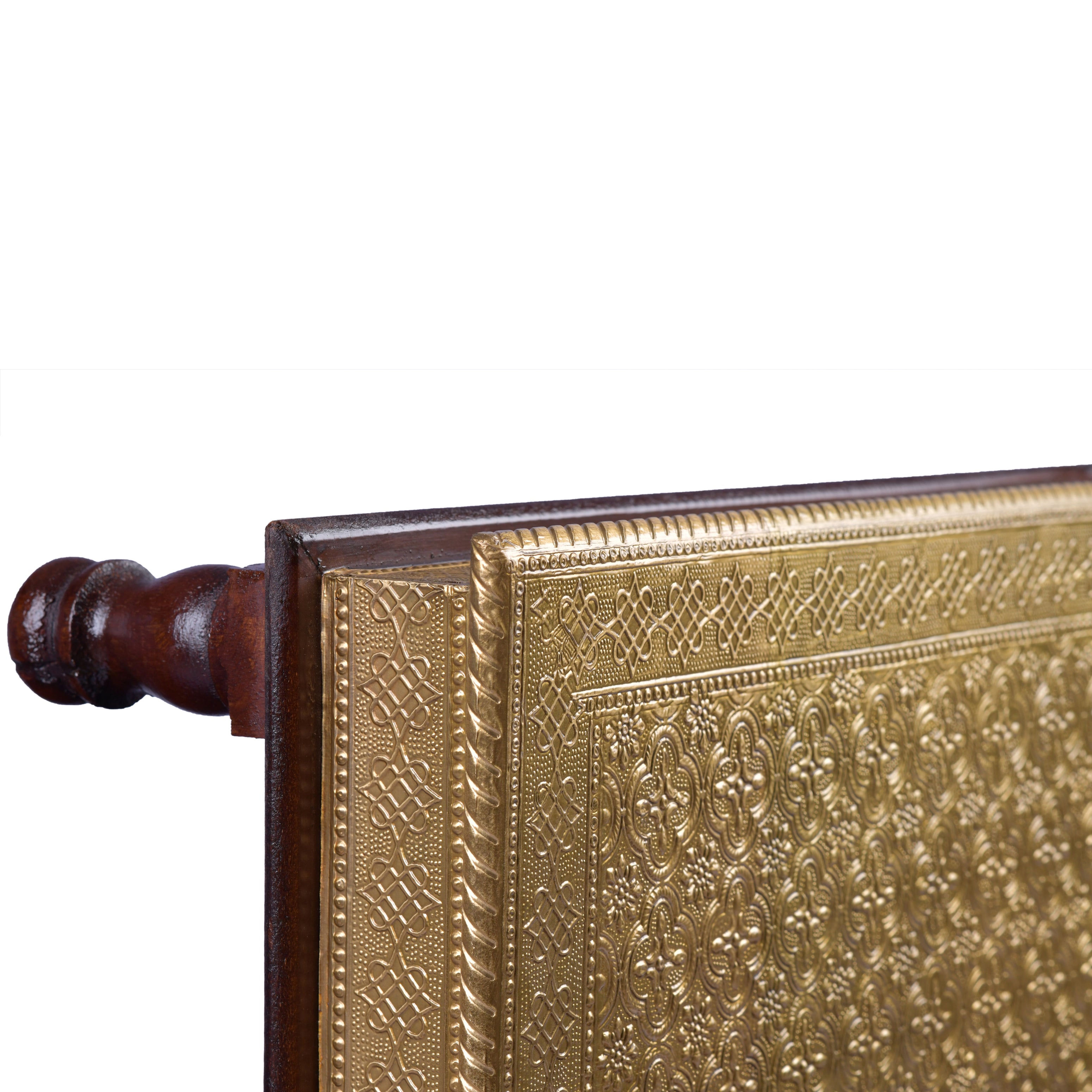 Wooden and Brass Bajot for Pooja Room - Induscraft