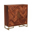 Herringbone Solid Wood Storage Cabinet