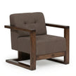 Solid Wood Box Frame Lounge Chair with Cushioned Seat