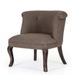 Classic Upholstered Accent Chair with Solid Wood Curved Legs