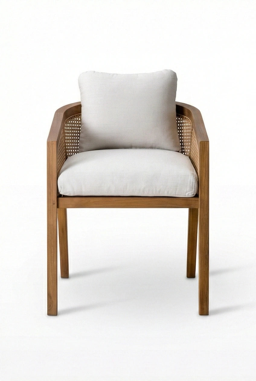 Carnell Solid Wood Cane Lounge Chair