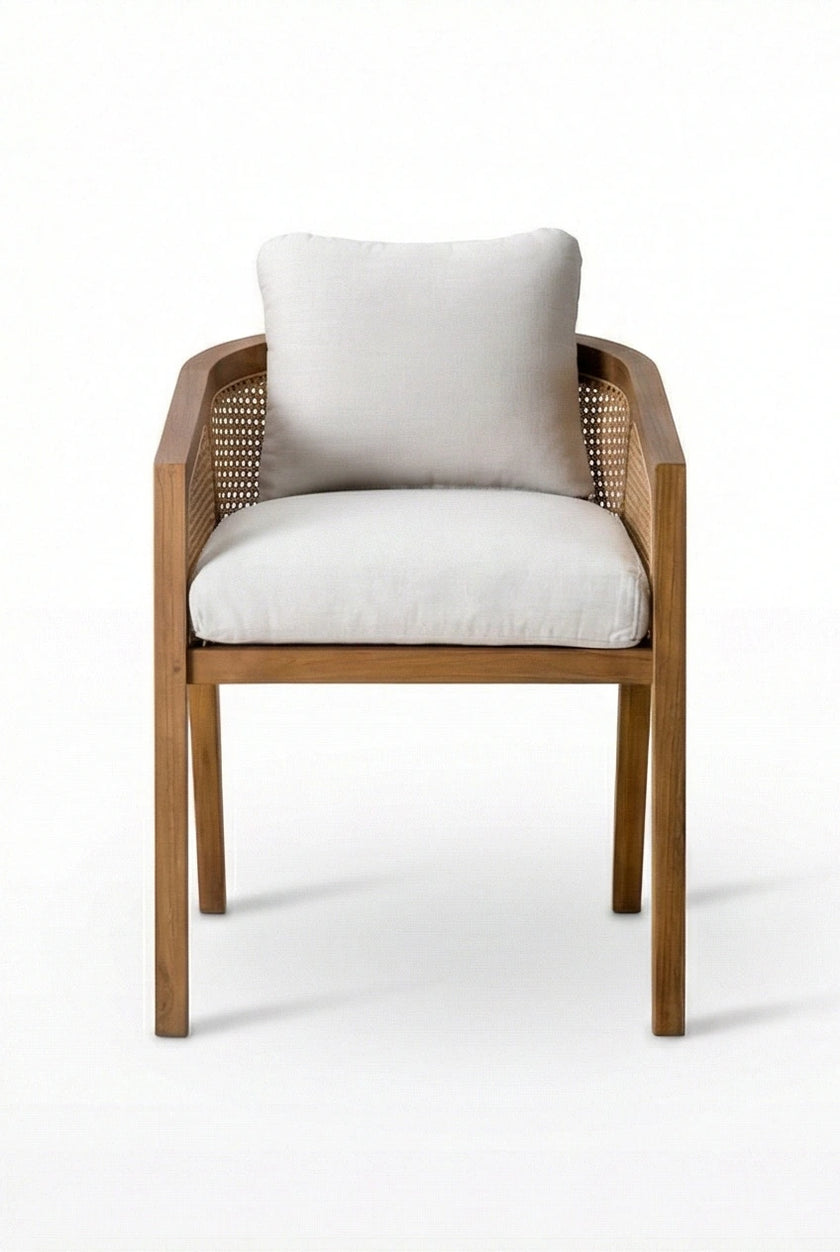 Carnell Solid Wood Cane Lounge Chair