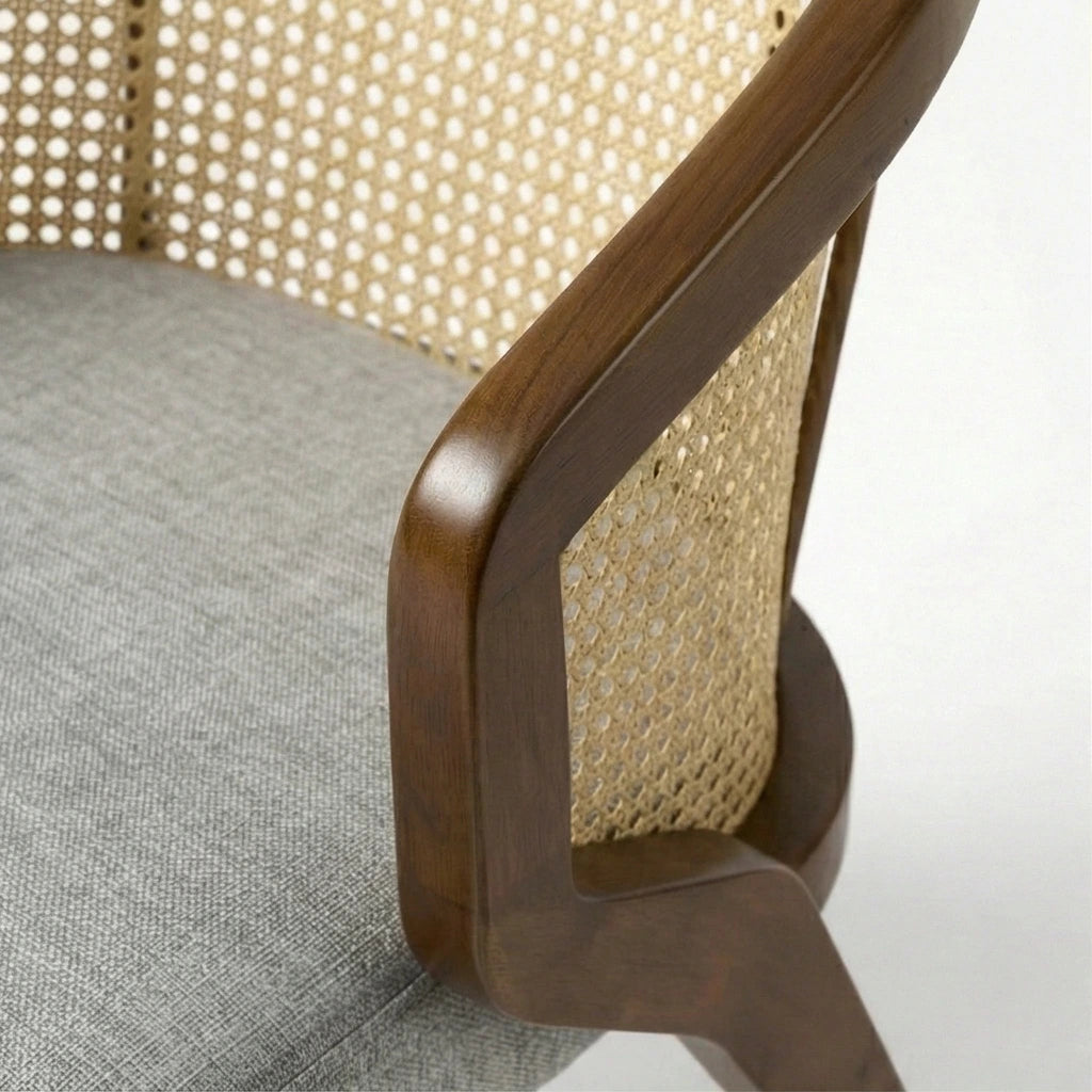 Trader Solid Wood Cane Accent Chair