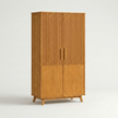 Karui Fluted Panel 2-Door Solid Oak Wood Almirah