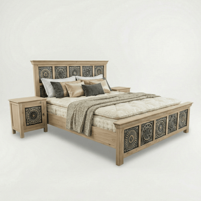 Meher Bed Without Storage in Teak Wood by Induscraft