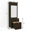 Solid Wood Dressing Table with Mirror & Pull-Out Seat Storage