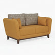 Modern Upholstered 2-Seater Sofa with Solid Wood Base & Patterned Cushions