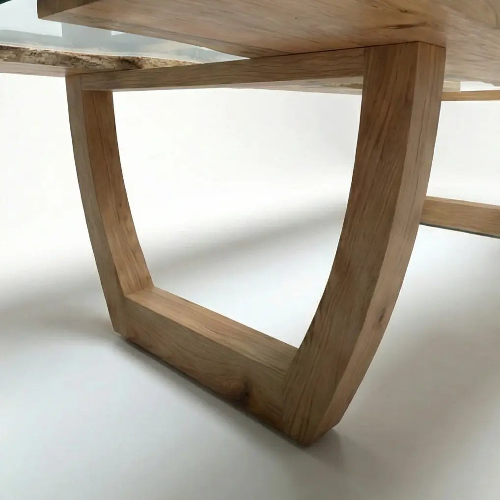 Nolan Solid Wood Glass Top Dining Table with Bench