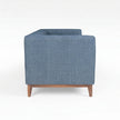 Solid Wood 3-Seater Sofa with Upholstered Fabric & Tufted Back