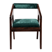Noyer Solid Sheesham Wood Chair with Upholstered Fabric Seat and Backrest (Set of 2)