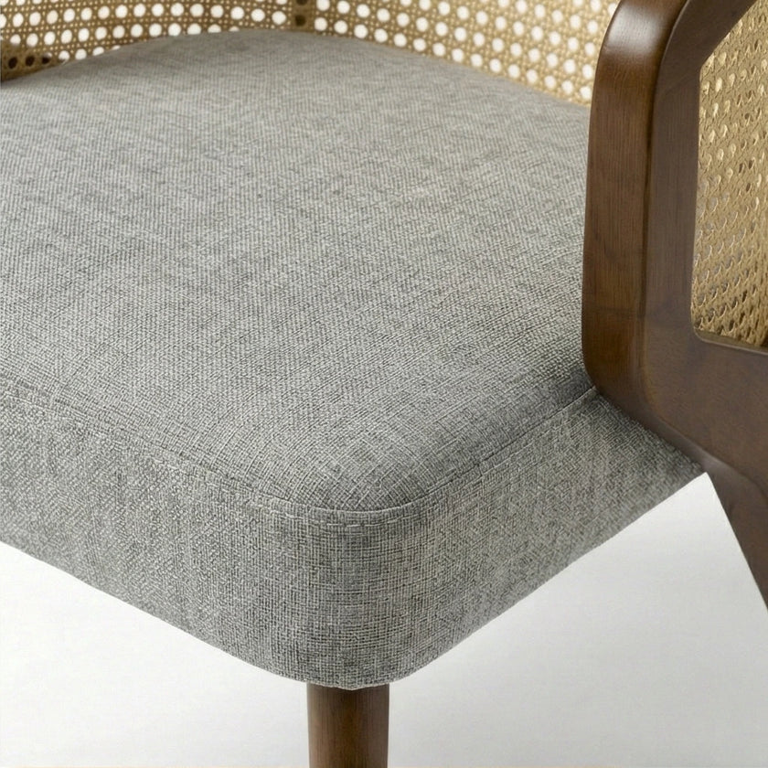 Trader Solid Wood Cane Accent Chair