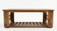 Brahmika Sheesham Rectangular Coffee Table with Rattan Cane Panels
