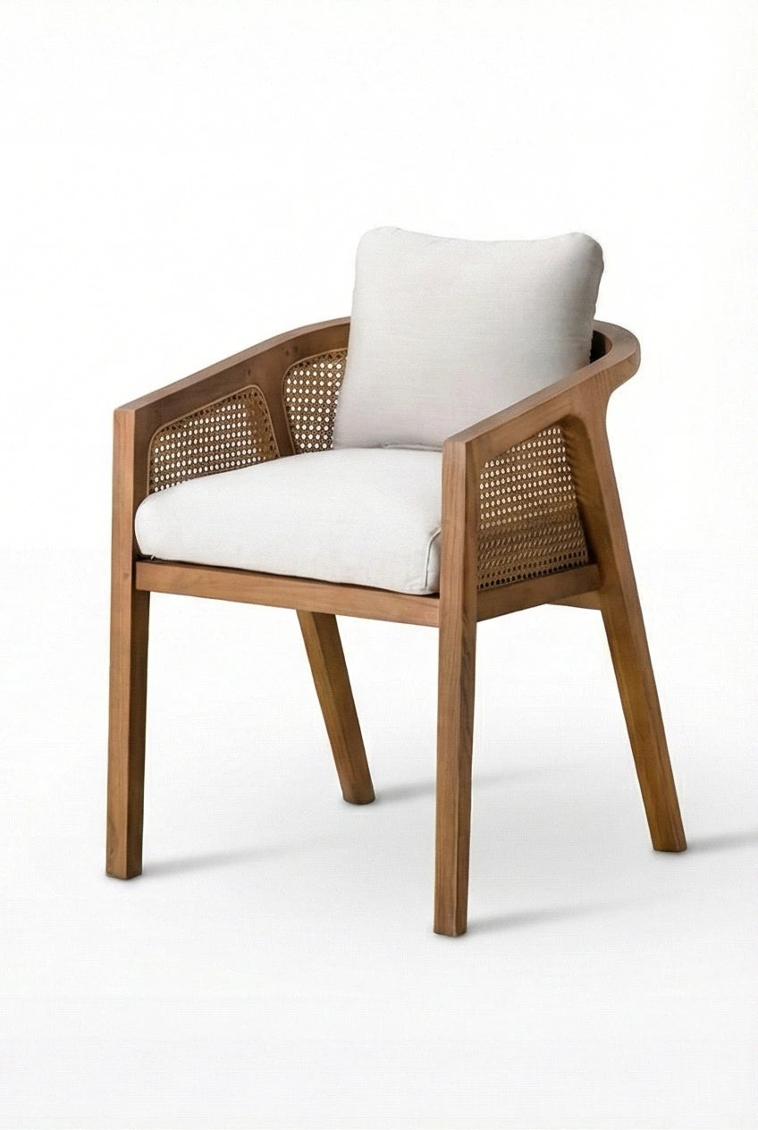 Carnell Solid Wood Cane Lounge Chair
