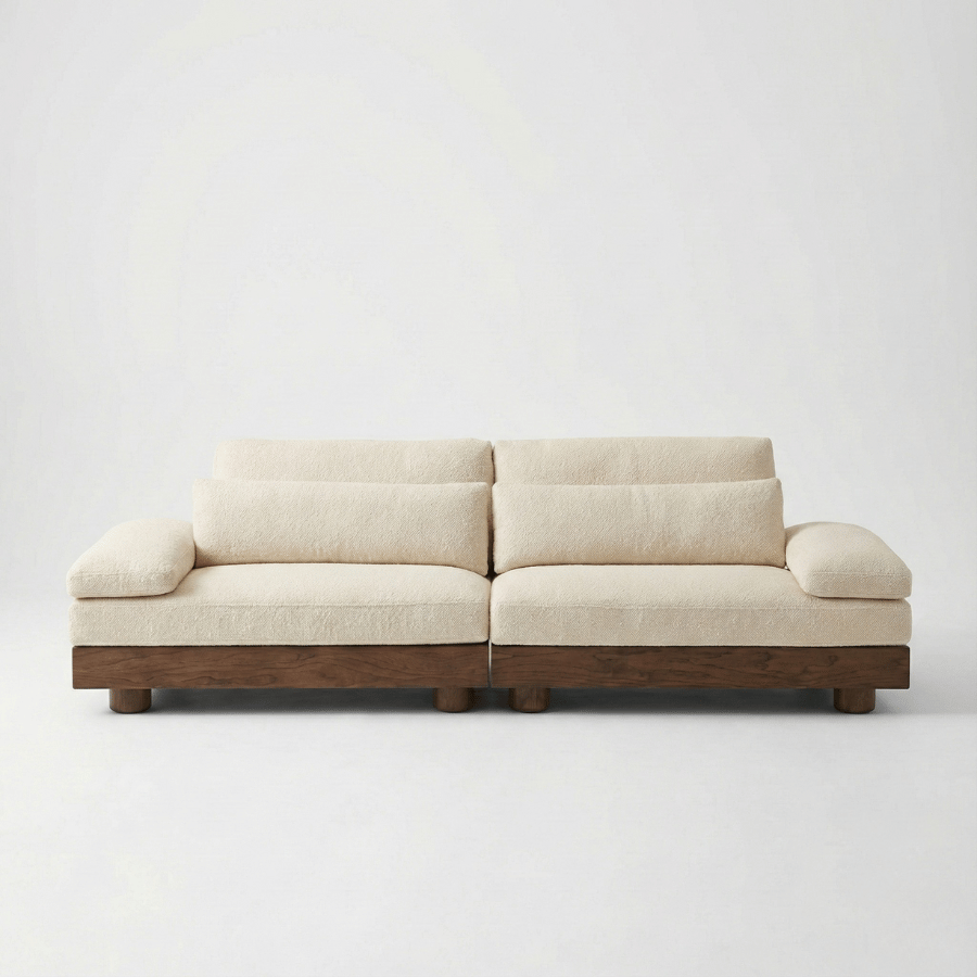 Weasely Solid Wood Fabric Sofa - Lounge Seating with Deep Cushioned Comfort by Induscraft