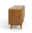 Solid Wood Shoe Rack Cabinet with Cane Doors