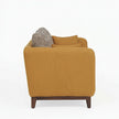 Modern Upholstered 2-Seater Sofa with Solid Wood Base & Patterned Cushions