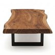 Live Edge Solid Wood Coffee Table with Metal Base