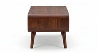 Mid-Century Solid Wood Coffee Table Open Shelf Storage Center Table