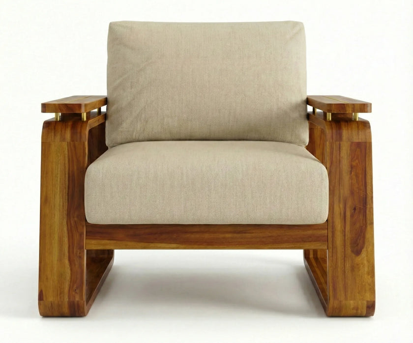 Brahmika Solid Wood Lounge Sofa Chair