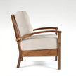 Solid Wood Lounge Armchair with Striped Upholstery