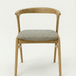 EETY Curved Back Sheesham Wood Chair with Upholstered Fabric Seat (Set of 2)