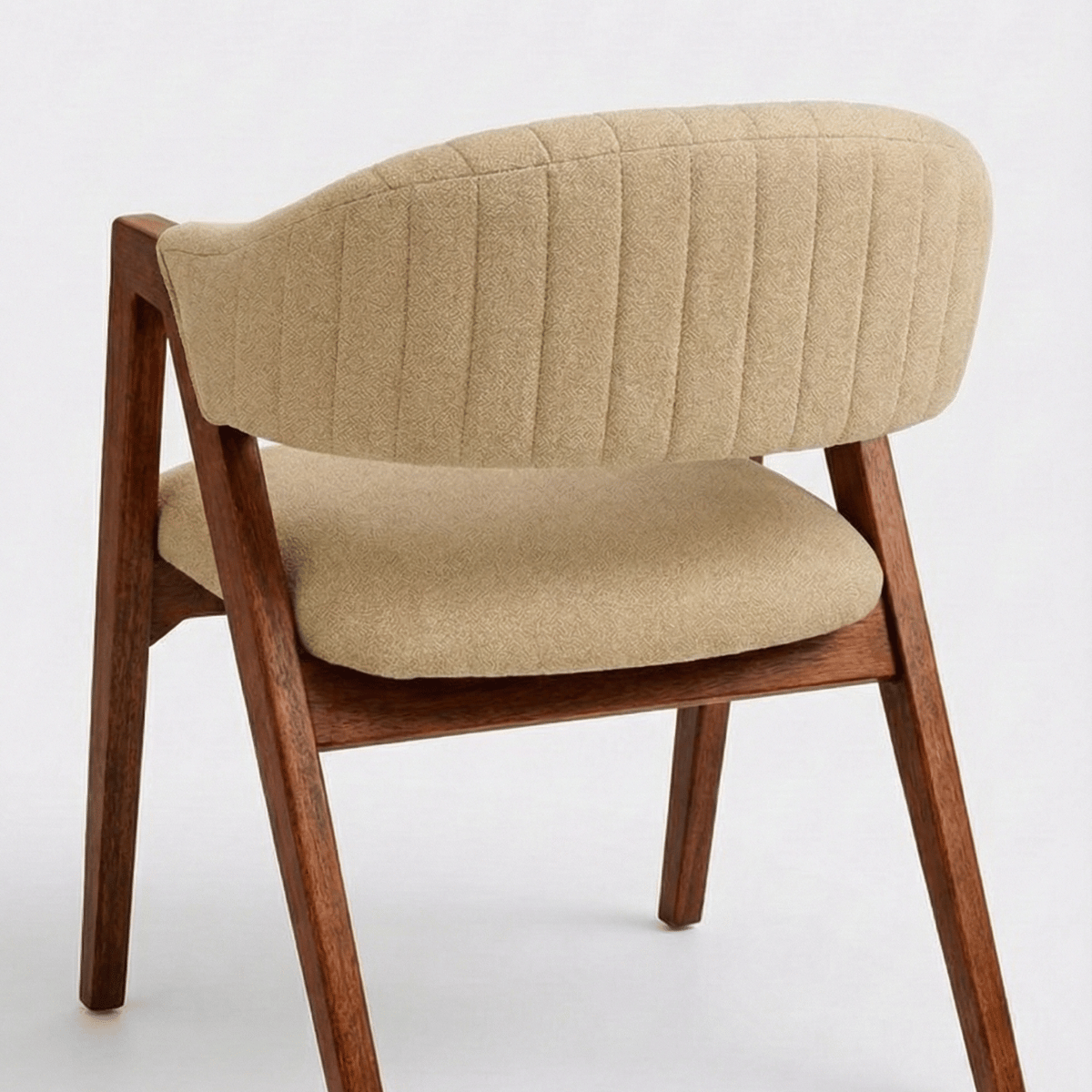 Rufus Sheesham Wood Chair with Upholstered Fabric Seat and Backrest (Set of 2)