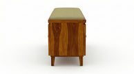 Solid Wood Shoe Rack Bench with Cushioned Seat