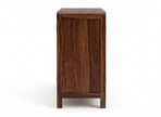 Handcrafted Solid Wood Shoe Rack Cabinet with Cane Doors & Drawer