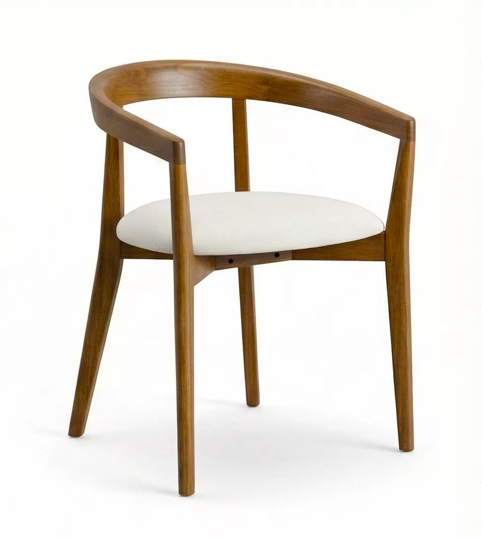 Snowcone Solid Wood Curved Armchair