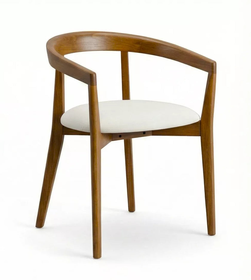 Snowcone Solid Wood Curved Armchair