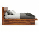 Aranya Low Profile Solid Wood Bed with Headboard