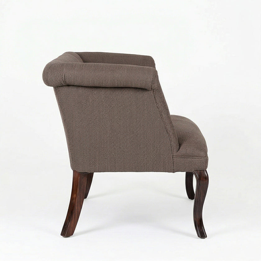 Classic Upholstered Wooden Bench Sofa with Rolled Arms