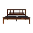 Easter Solid Sheesham Wood Modern Slatted Headboard Bed