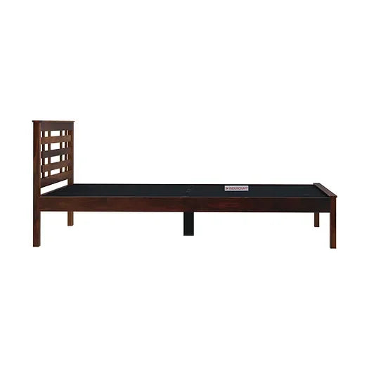 Easter Solid Sheesham Wood Modern Slatted Headboard Bed