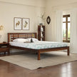 Easter Solid Sheesham Wood Modern Slatted Headboard Bed