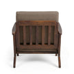 Solid Wood Lounge Armchair with Upholstered Cushions Mid-Century Modern Accent Chair