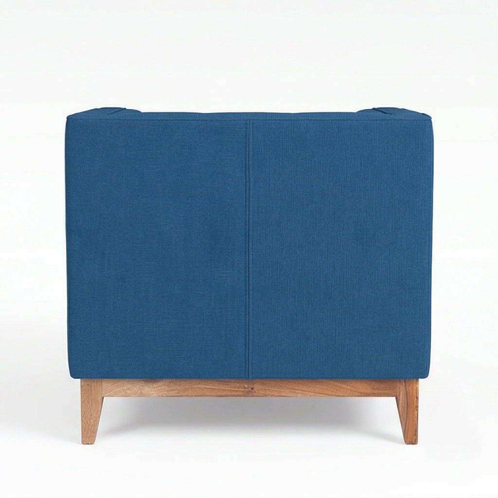 Solid Wood Modern Lounge Chair with Upholstered Fabric Seat